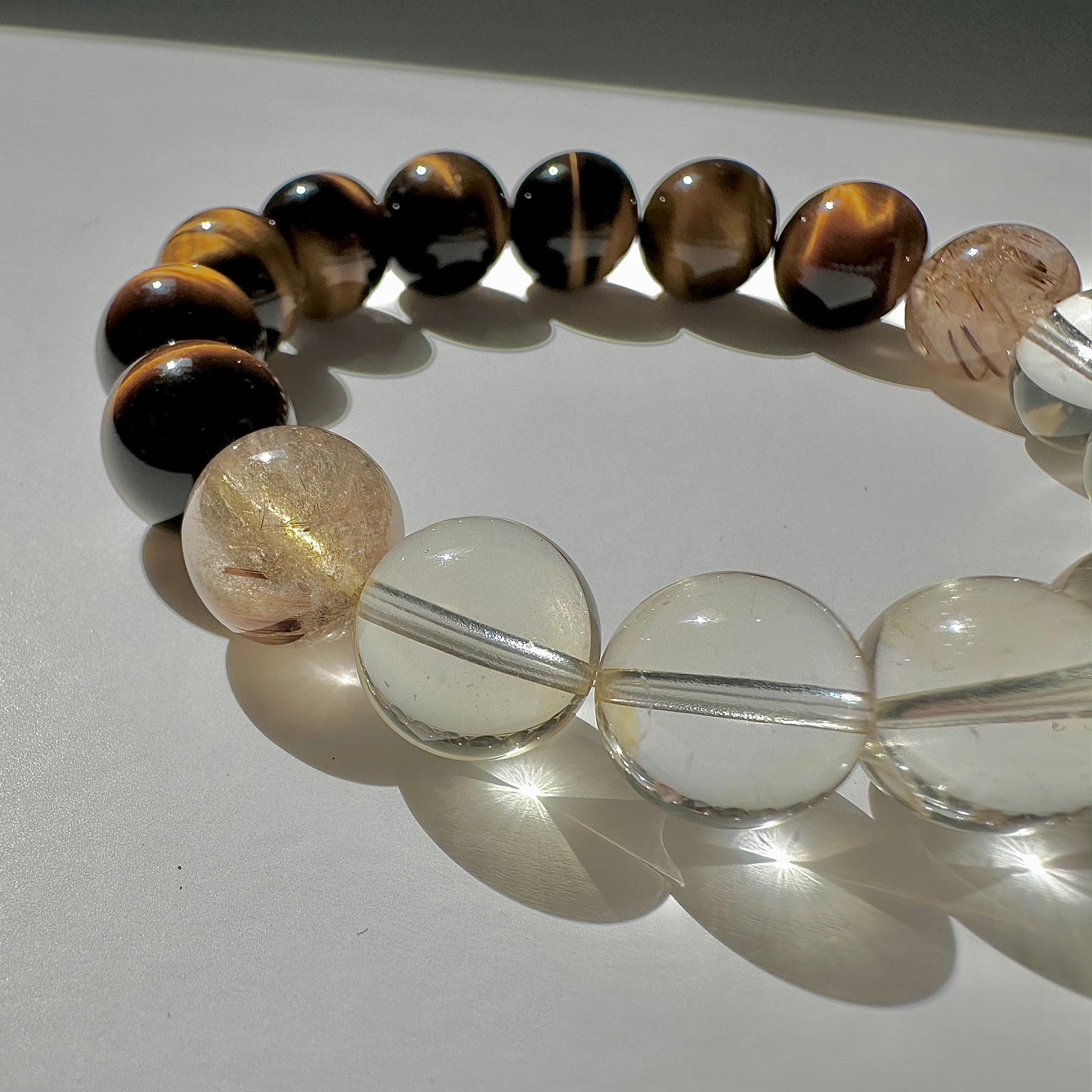 DETERMINED SUCCESS - Tiger's Eye, Citrine, Gold Rutilated Quartz Bracelet