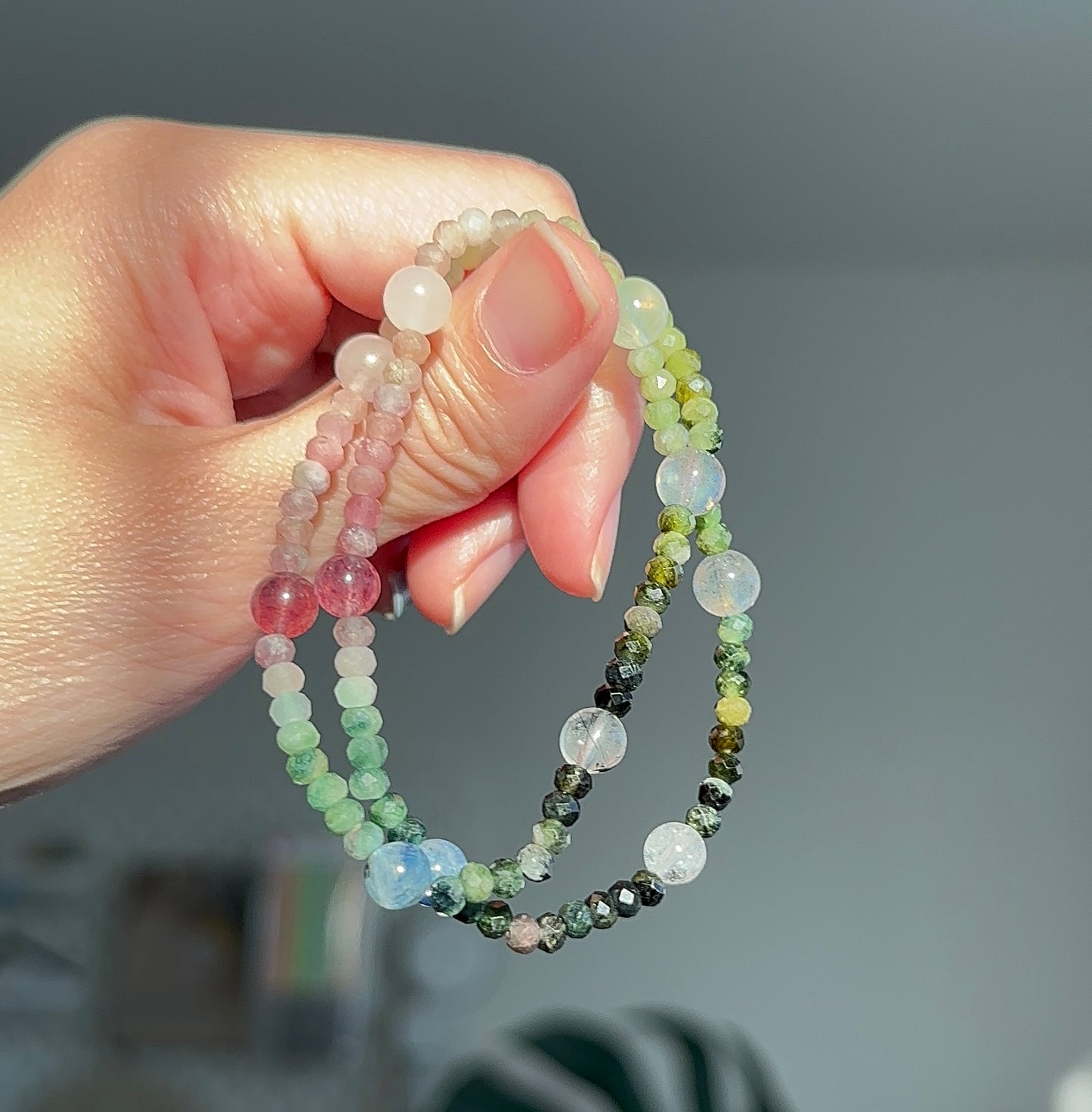 Tourmaline with 6 Stones Bracelet - October Birthstone