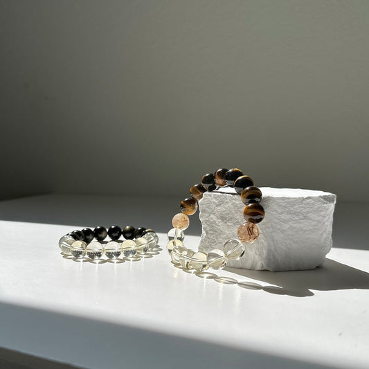 DETERMINED SUCCESS - Tiger's Eye, Citrine, Gold Rutilated Quartz Bracelet