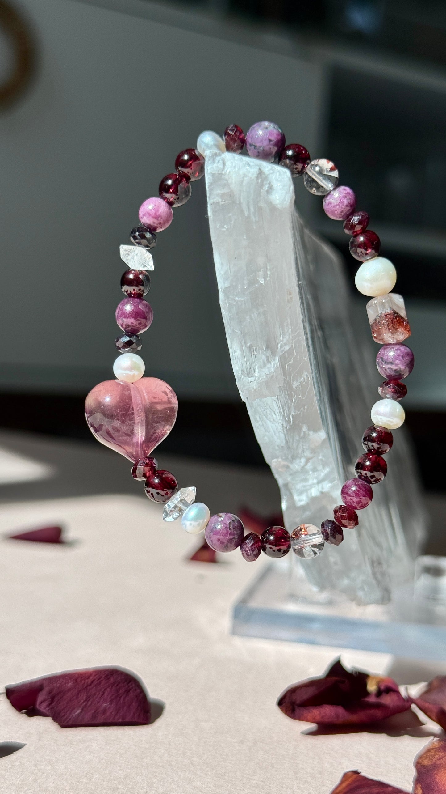 A Heart for Month - Birthstone Bracelet with Fluorite Heart