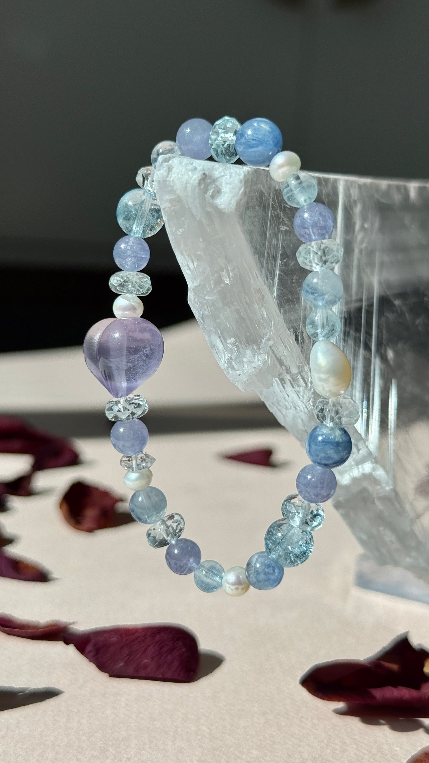 A Heart for Month - Birthstone Bracelet with Fluorite Heart