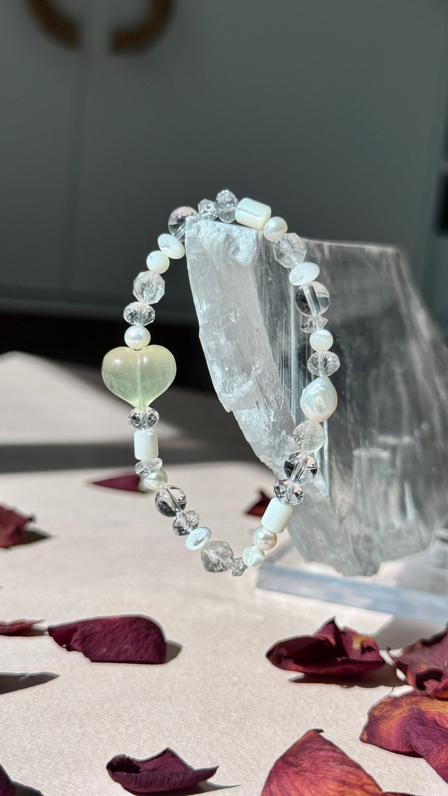 A Heart for Month - Birthstone Bracelet with Fluorite Heart
