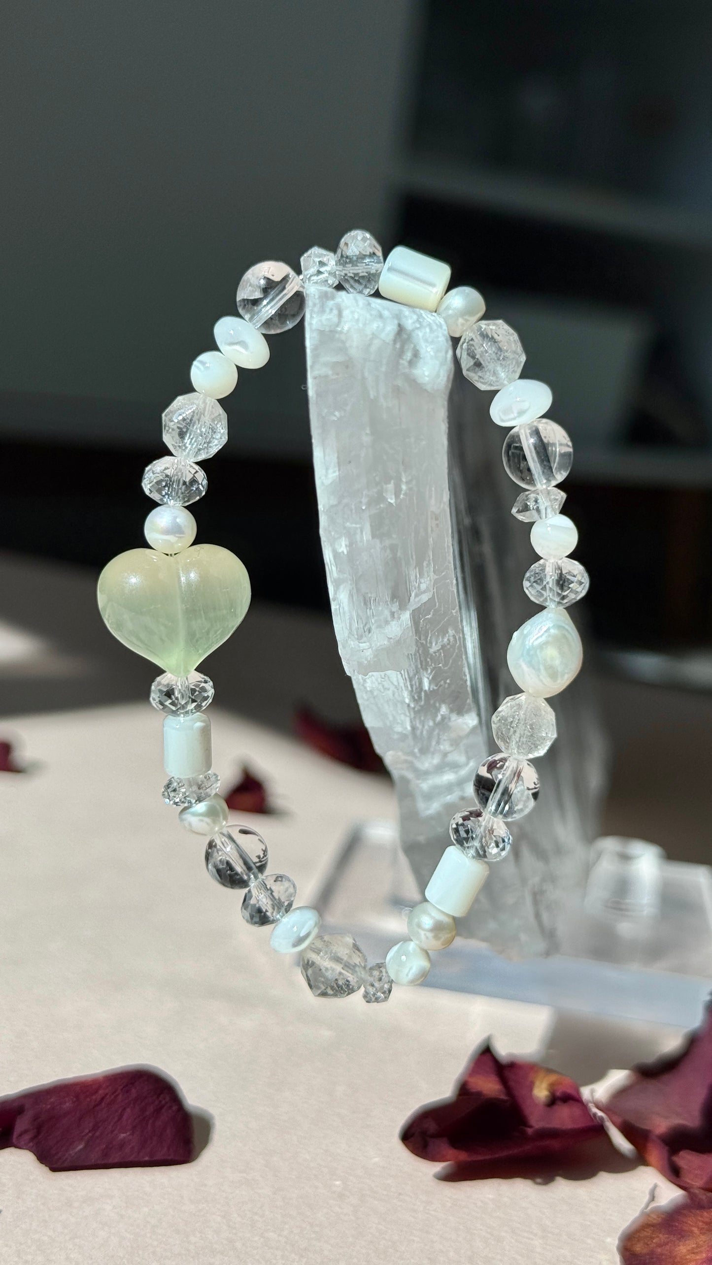 A Heart for Month - Birthstone Bracelet with Fluorite Heart