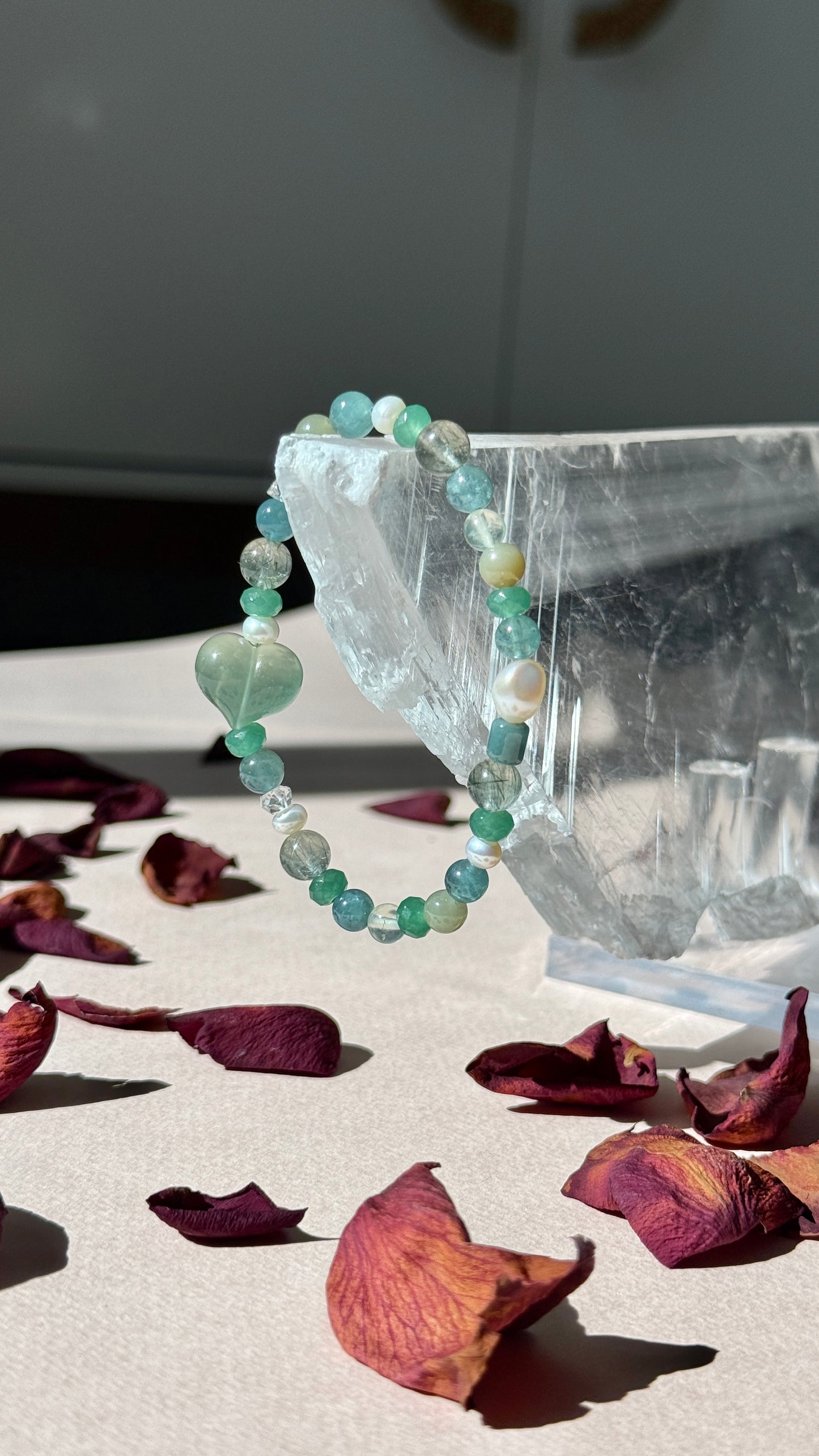 A Heart for Month - Birthstone Bracelet with Fluorite Heart