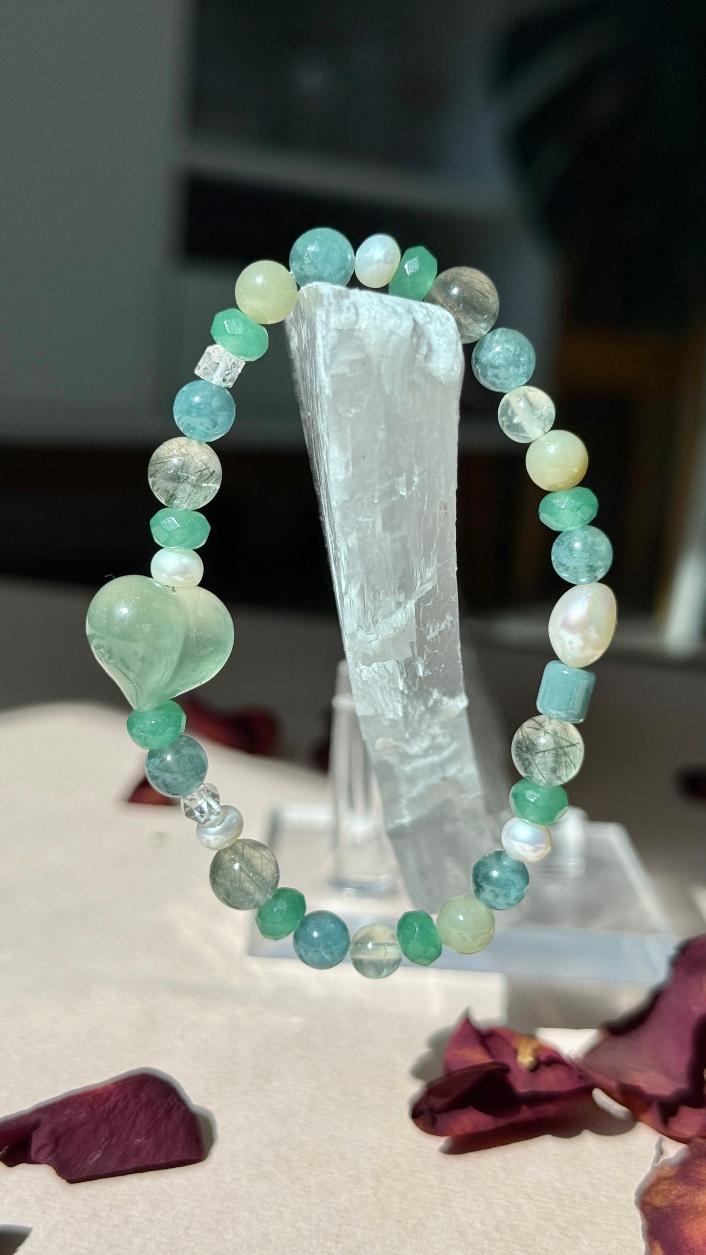 A Heart for Month - Birthstone Bracelet with Fluorite Heart