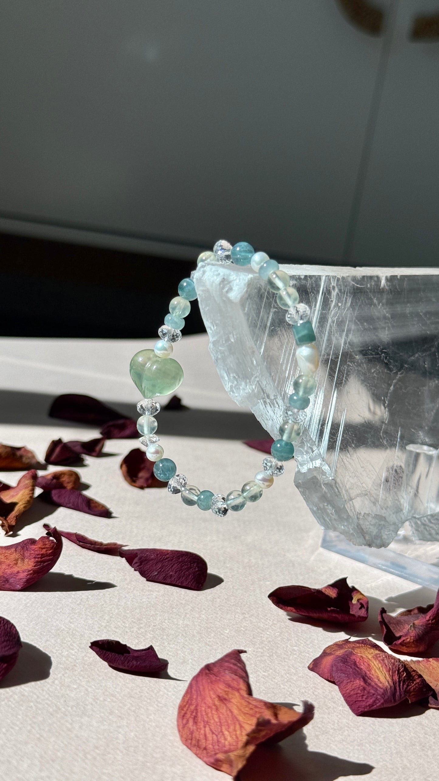 A Heart for Month - Birthstone Bracelet with Fluorite Heart