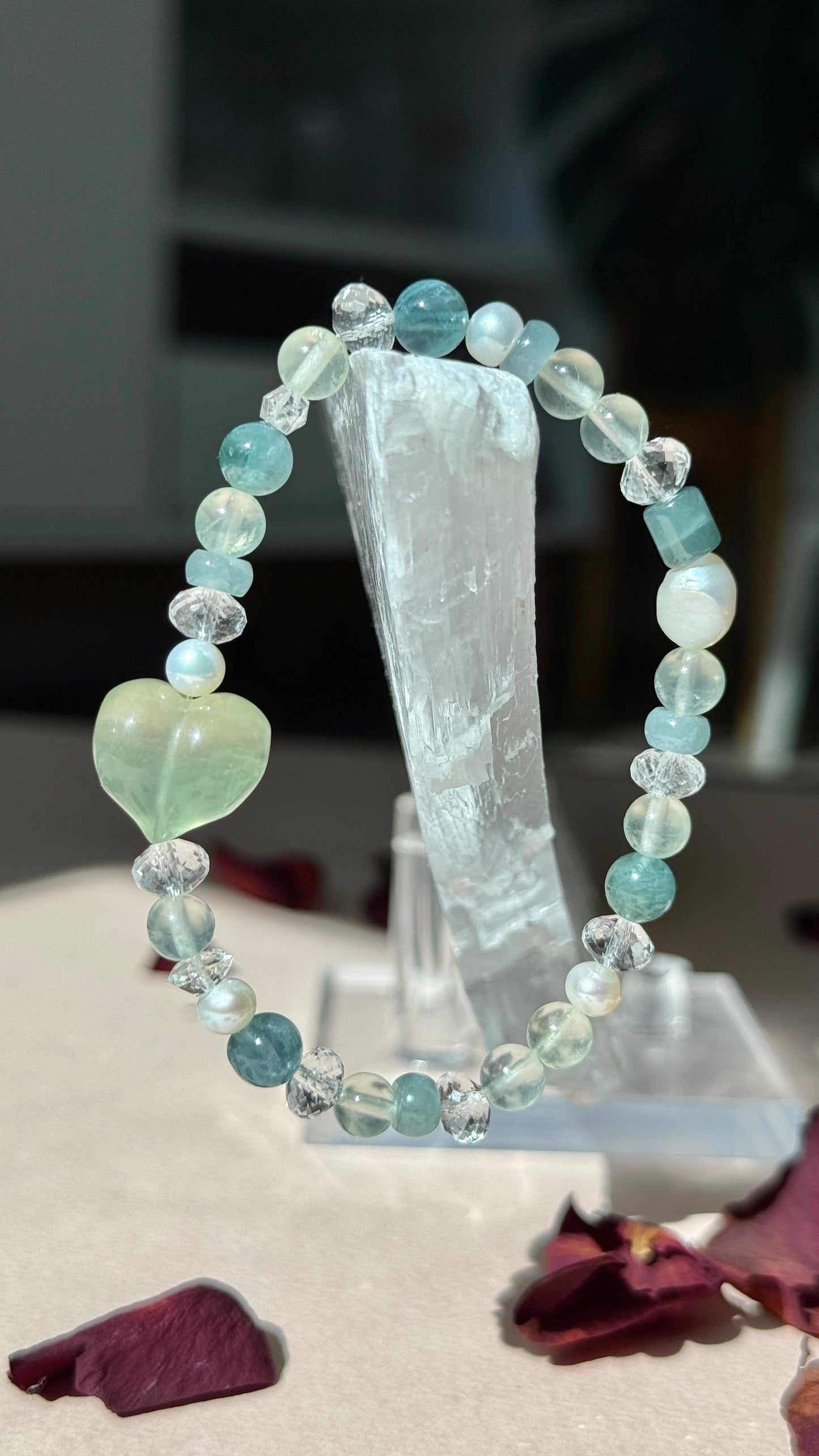 A Heart for Month - Birthstone Bracelet with Fluorite Heart