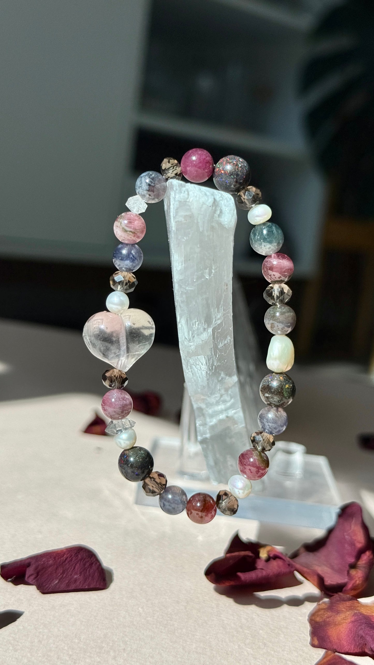 A Heart for Month - Birthstone Bracelet with Fluorite Heart