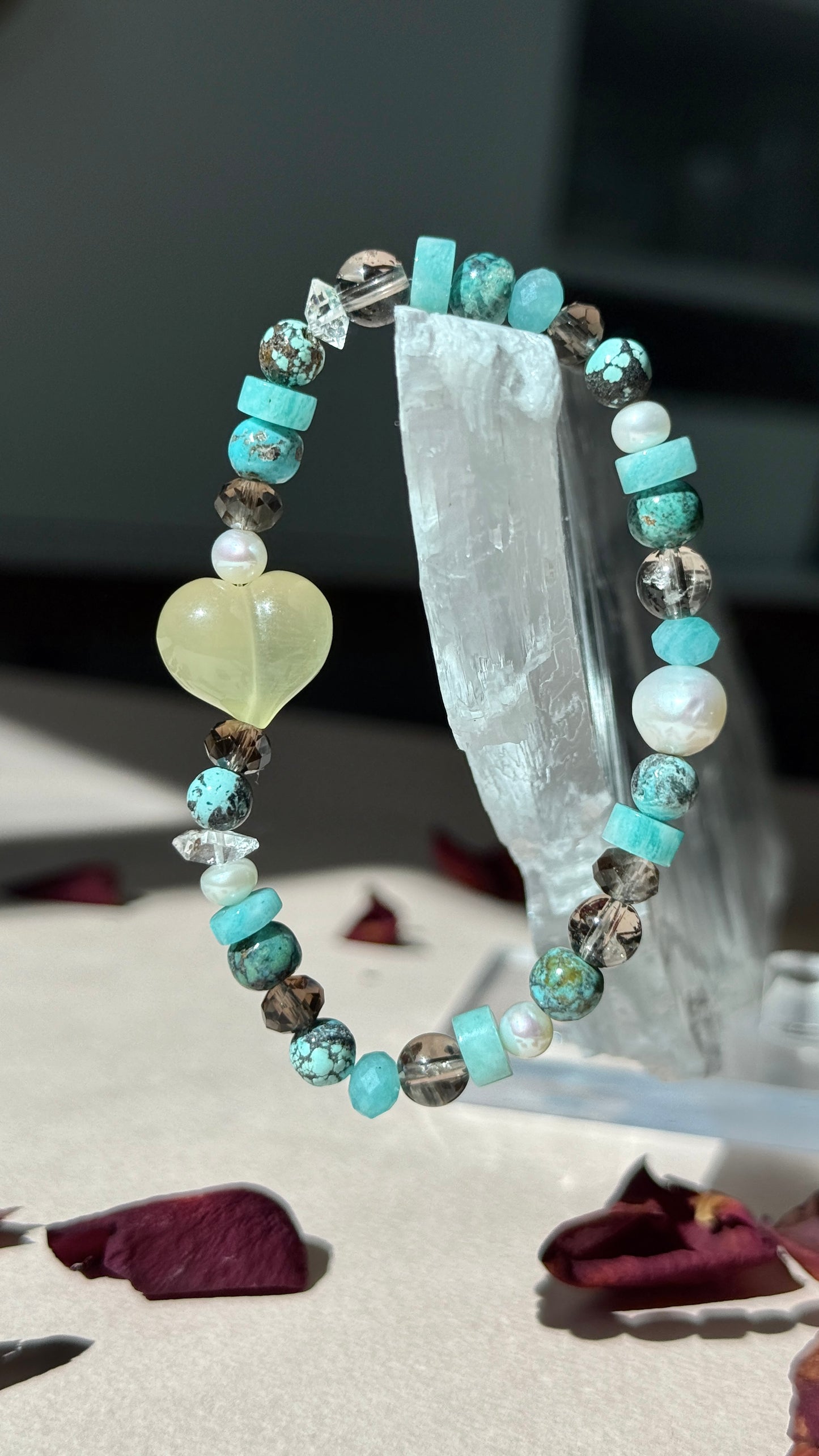 A Heart for Month - Birthstone Bracelet with Fluorite Heart