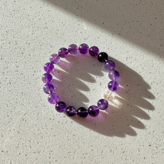 ABUNDANT WISDOM III - Amethyst, Rutilated Amethyst Bracelet