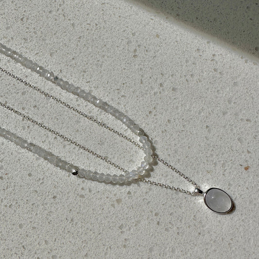 EMBRACE CHANGE - Moonstone, 925 Silver Necklace
